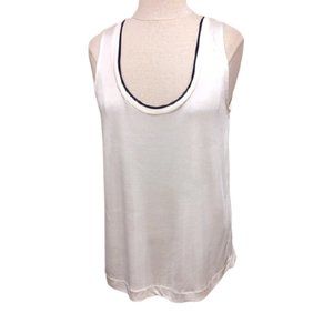 Mango Low Scoop Mixed Fabrics Neutral Tank NEW- Sz. XS & Sm